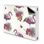 tulup.si Pokrov za radiator PVC Flamingi in hibiskus 90x60 cm