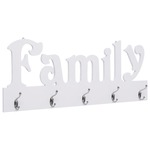 vidaXL Stenski obešalnik za plašče FAMILY 74x29,5 cm