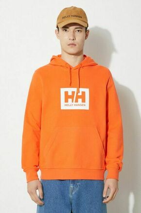 Bombažen pulover Helly Hansen oranžna barva