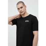 Bombažna kratka majica Fila črna barva - črna. Kratka majica iz kolekcije Fila. Model izdelan iz elastične pletenine. Visokokakovosten, udoben material.