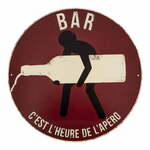 Kovinski znak Antic Line "C'est l'heure de l'apéro", ø 40 cm