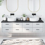 Vidaxl Kopalniški pult temno siv 200x50x4 cm obdelan trden les