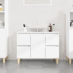 vidaXL Omarica za umivalnik visok sijaj bela 80x33x60cm inženirski les