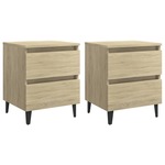Nočna omarica 2 kosa sonoma hrast 40x35x50 cm iverna plošča