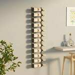Greatstore Stenski nosilec za 12 steklenic vina, 2 kosa, zlato, železo
