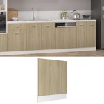 vidaXL Plošča za pomivalni stroj sonoma hrast 59,5x3x67 cm iverna pl.