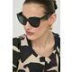 Sončna očala Etro ženski, črna barva - črna. Sončna očala iz kolekcije Etro. Model z enobarvnimi stekli in okvirjem iz plastike.