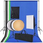 vidaXL Komplet za fotografski studio: 5 barvnih ozadij in 2 softboxa