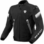 Rev'it! Jacket Control Air H2O Black/White 2XL Tekstilna jakna