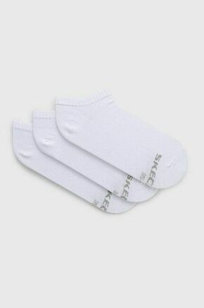 Nogavice Skechers žensko - bela. Kratke nogavice iz kolekcije Skechers. Model izdelan iz elastičnega