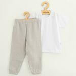 Otroška bombažna komplet majica in hlače New Baby Kindergarten svetlo siva 104 (3-4l)