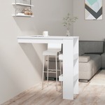 Stenska barska miza visok sijaj bela 102x45x103,5 cm
