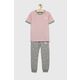 Otroška pižama Hype roza barva - roza. Otroška Pižama iz kolekcije Hype. Model izdelan iz pletenine.
