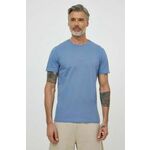 Bombažna kratka majica BALR. moški - modra. Kratka majica iz kolekcije BALR. Izdelana iz pletenine z nalepko. Model iz izjemno udobne bombažne tkanine.