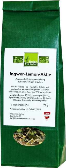 "Tiroler Kräuterhof Aktiven čaj Ingwer Lemon - 75 g"