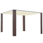 Vidaxl Paviljon s streho poli ratan 300x300x200 cm rjav in krem