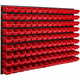 botle Stenska plošča sistema za shranjevanje 115 x 78 cm z 126 kos Škatla viseče Rdeča Zložljive škatle