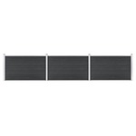 vidaXL Vrtna ograja WPC 526x106 cm siva