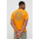 Kratka majica Marmot moški, oranžna barva - oranžna. Kratka majica iz kolekcije Marmot. Model izdelan iz tanke, elastične pletenine. Izjemno udoben material.