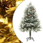 Greatstore Novoletna jelka z LED lučkami in storži zelena 150 cm PVC PE