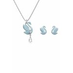 Swarovski Komplet nakita s kristali Charming Iconic Swan 5660597 (uhani, ogrlica)