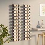 Greatstore Stenski nosilci za 12 steklenic vina, 2 kosa, beli, železo