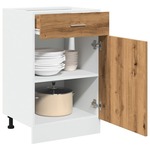 vidaXL Spodnja omarica s predalom artisan hrast 50x46x81,5 cm inž. les