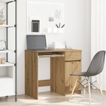 vidaXL Pisalna miza artisan hrast 86x49x76 cm inženirski les