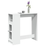 vidaXL Barska miza s policami bela 101x40x103,5 cm inženirski les
