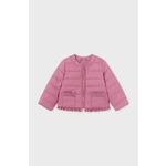 Otroška jakna Mayoral roza barva - roza. Jakna iz kolekcije Mayoral. Delno podložen model, izdelan iz gladkega materiala. Prešiti model s sintetično izolacijo za dodatno udobje pri nižjih temperaturah.