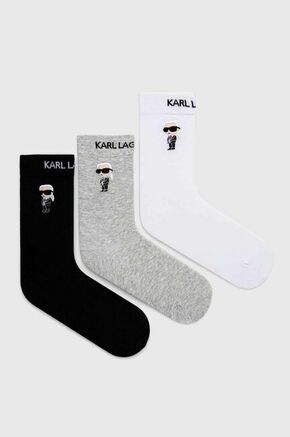 Nogavice Karl Lagerfeld 3-pack ženski - pisana. Nogavice iz kolekcije Karl Lagerfeld. Model izdelan iz elastičnega materiala. V kompletu so trije pari.