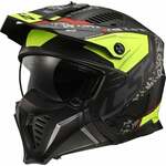 LS2 OF606 Drifter Devor Matt Black/Hi-Vis Yellow XL Čelada