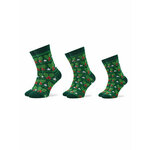 Rainbow Socks Set 3 parov unisex visokih nogavic Xmas Balls Zelena