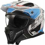 LS2 OF606 Drifter Devor Matt White/Blue 2XL Čelada