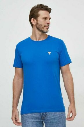 Kratka majica Guess moški - modra. Lahkotna kratka majica iz kolekcije Guess
