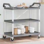 vidaXL 3-nadstropni voziček siv 99x50x96 cm aluminij