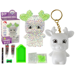shumee DIY Kit Diamond Reindeer DIY Crystals 3D Keychain White