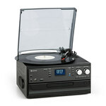 Auna Oakland DAB, retro stereo sistem, DAB+/FM, funkcija BT, predvajalnik vinilnih plošč, CD-zgoščenk in kaset