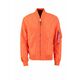 Bomber jakna Alpha Industries MA-1 TT moška, oranžna barva - oranžna. Bomber jakna iz kolekcije Alpha Industries. Nepodložen model, izdelan iz gladkega materiala. Rokavi in spodnji rob so zaključeni z zaščito pred vremenskimi vplivi.