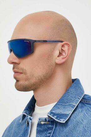 Armani Exchange sončna očala - modra. Sončna očala iz kolekcije Armani Exchange. Model z gladkimi lečami in plastičnimi okvirji. Imajo UV 400 filter.