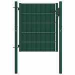 vidaXL Vrata za ograjo PVC in jeklo 100x81 cm zelena
