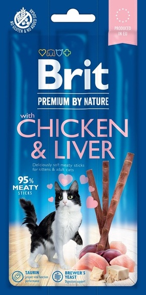 Priboljšek Brit Premium by Nature Cat piščanec in pečenka