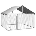 Greatstore Zunanji pasji boks s streho 200x200x150 cm