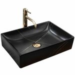 REA Umivalnik Inga black marble mat countertop