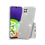 OSTALO Silikonski ovitek z bleščicami bling za samsung galaxy a03s a037 - srebrn