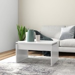 vidaXL Klubska mizica bela 68x50x38 cm iverna plošča
