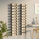 Greatstore Stenski nosilci za 12 steklenic vina, 2 kosa, zlati, železo