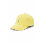 Otroška bombažna bejzbolska kapa Polo Ralph Lauren rumena barva - rumena. Otroški kapa s šiltom vrste baseball iz kolekcije Polo Ralph Lauren. Model izdelan iz enobarvne tkanine.