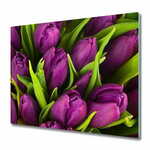 tulup.si Steklena podloga za rezanje Vijolična tulipani 60x52 cm