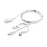 CellularLine USB kabel 3v1, MicroUSB/MFI/USB-C, 1 m